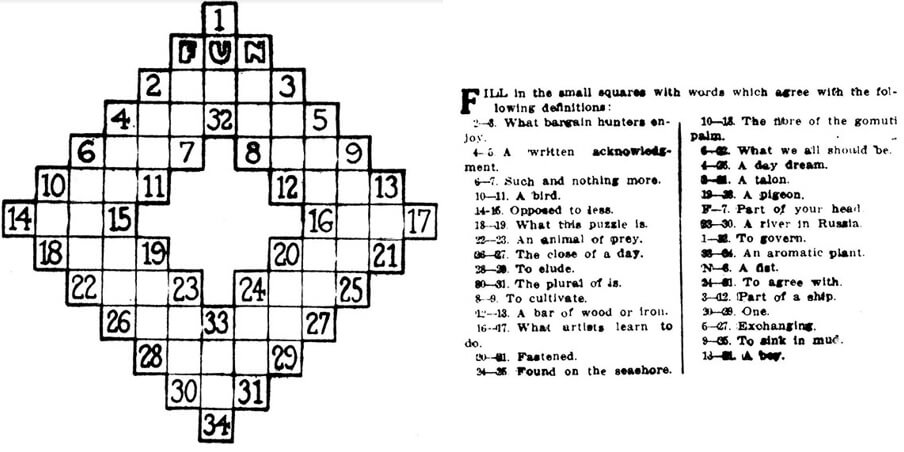 Old crossword puzzle